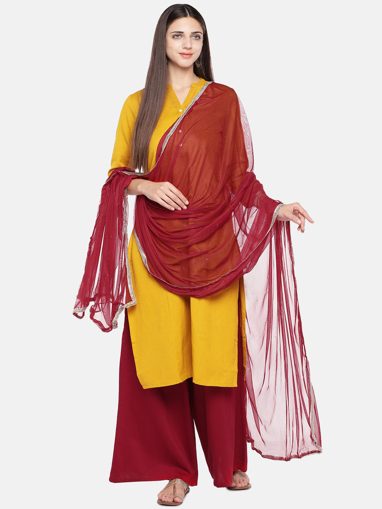 Core Women Dupatta Maroon Dupatta