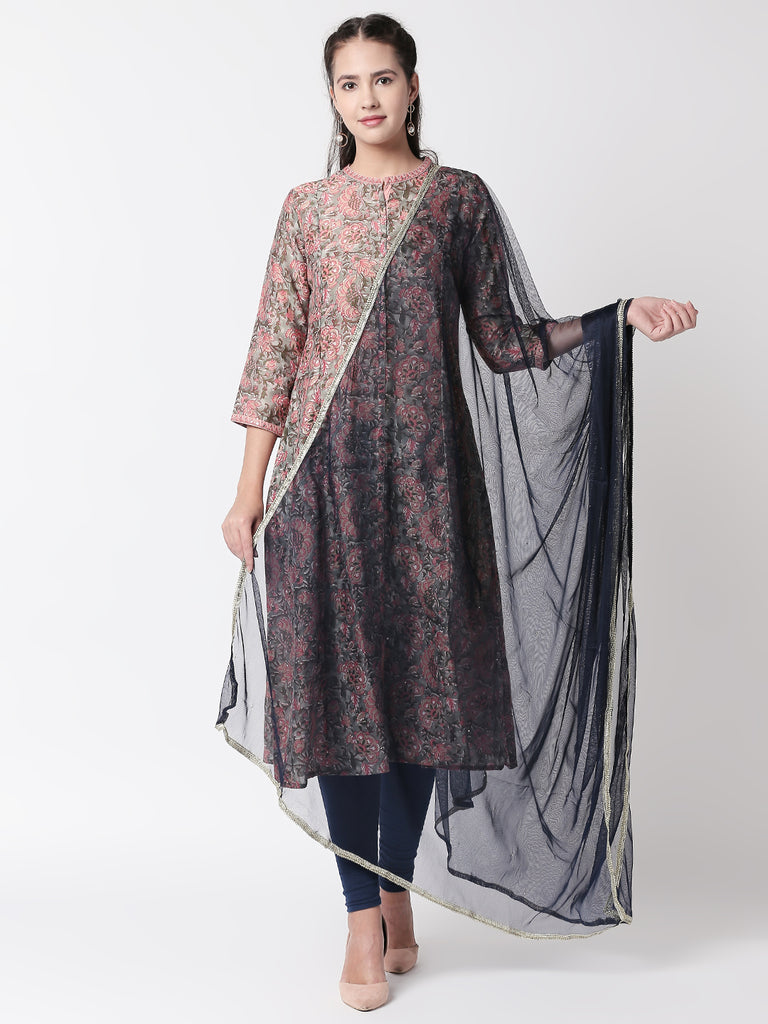 Core Women Dupatta Navy Dupatta