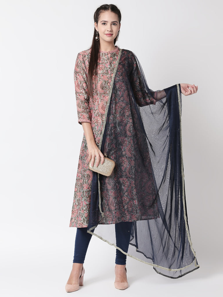 Core Women Dupatta Navy Dupatta