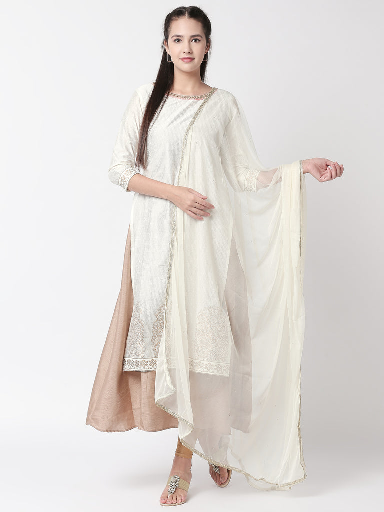 Core Women Dupatta Off White Dupatta