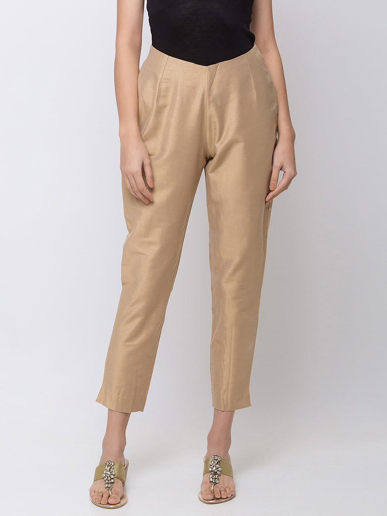 Women Straight Beige Pants
