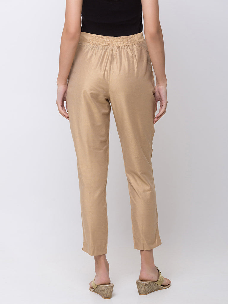 Women Straight Beige Pants