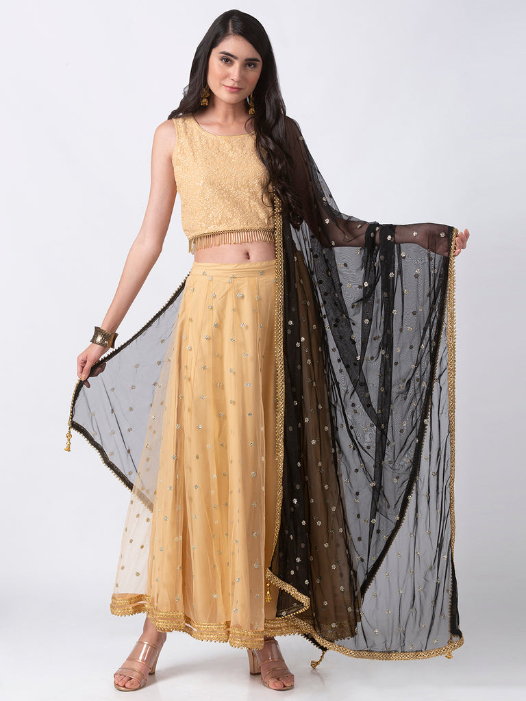 Core Women Dupatta Black Dupatta