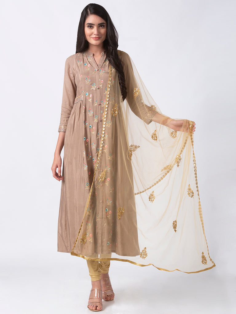 Core Women Dupatta Beige Dupatta