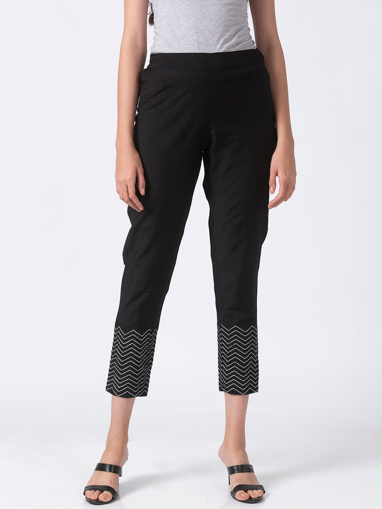 Women Straight Black Pants