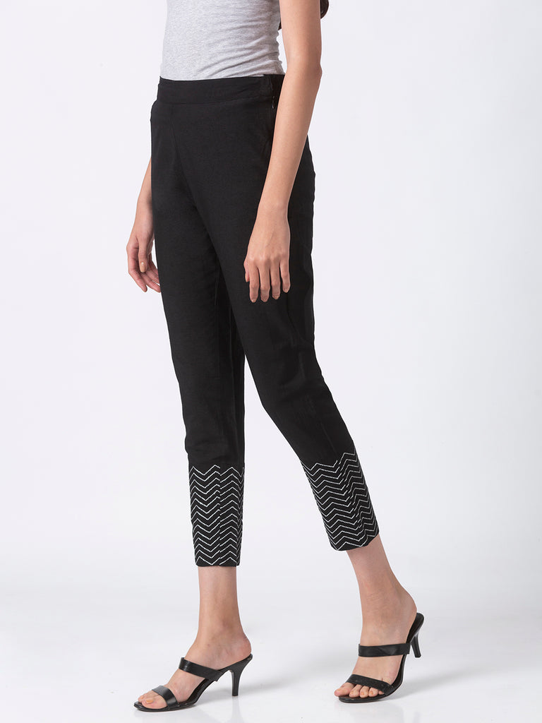 Women Straight Black Pants