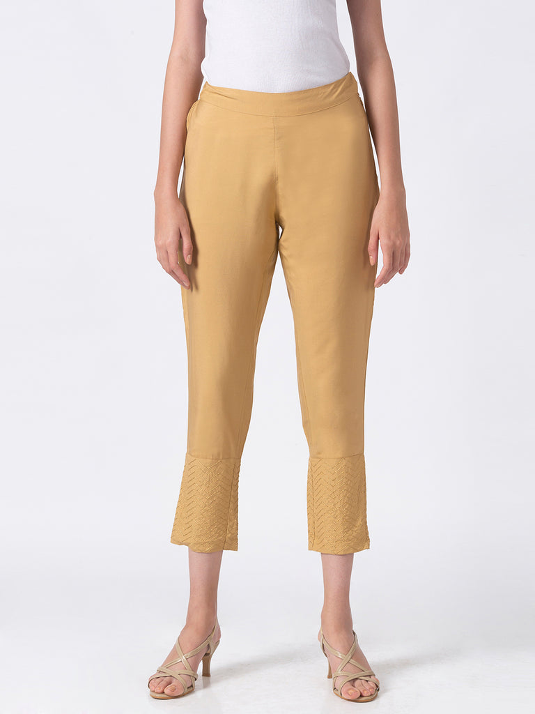 Women Straight Gold Pants