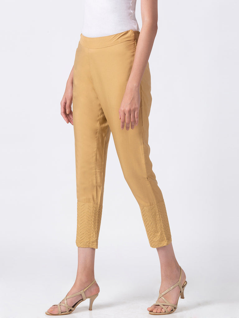 Women Straight Gold Pants