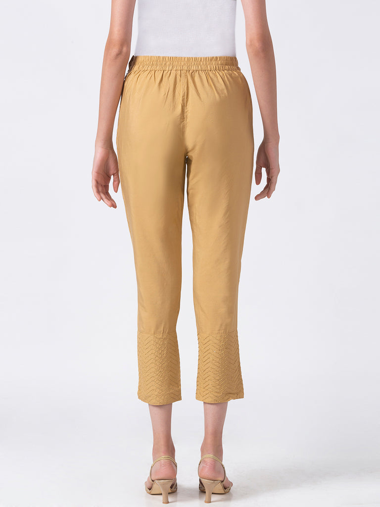 Women Straight Gold Pants