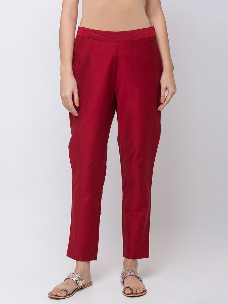 Women Straight Rust Pants