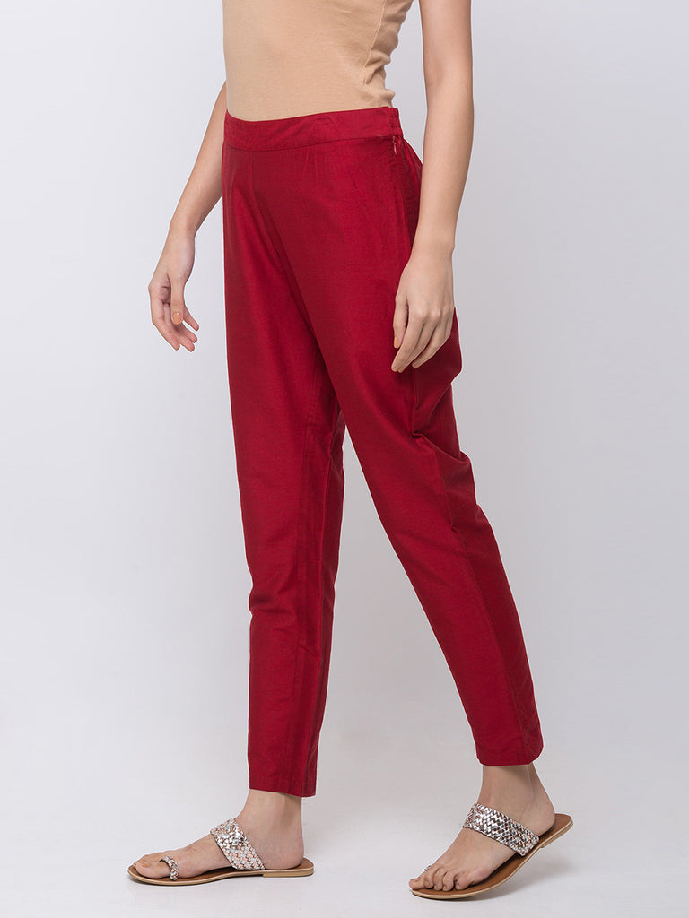 Women Straight Rust Pants