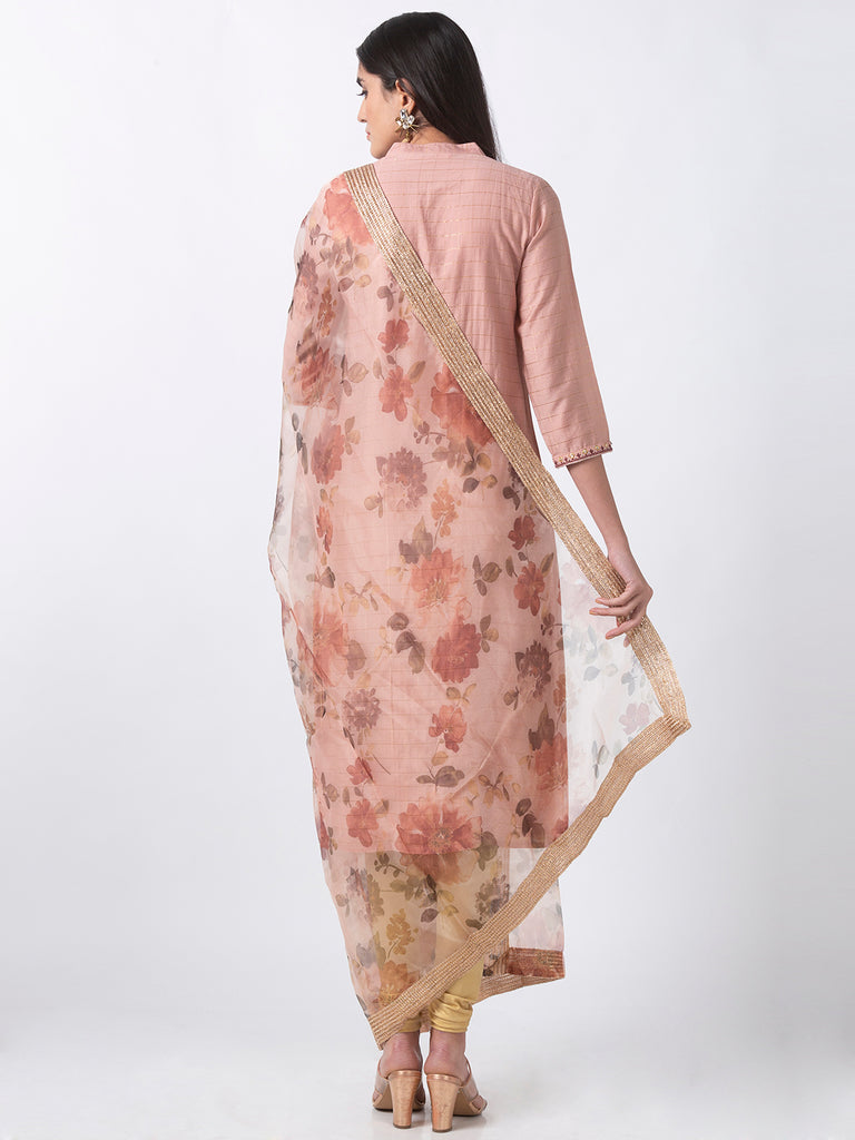 Women Straight Pink Dupatta