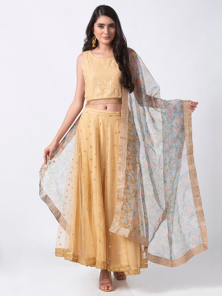 Women Straight Yellow Dupatta