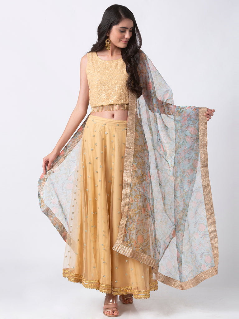 Women Straight Yellow Dupatta