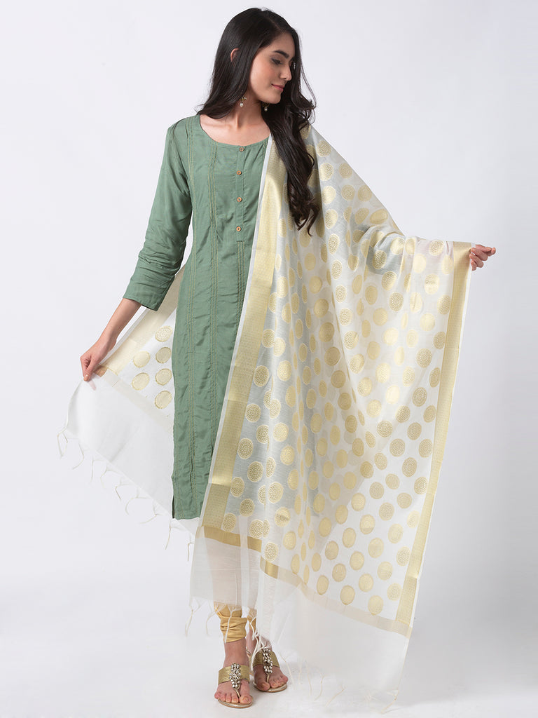 Core Women Off White Dupatta