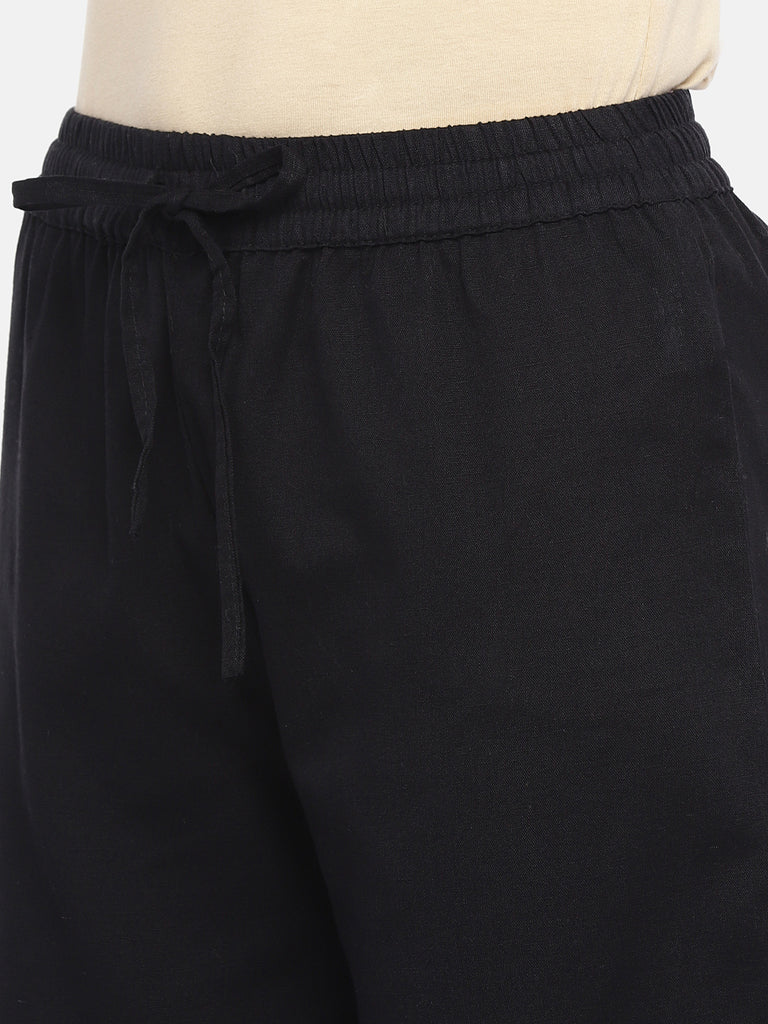 Women Straight Black Pallazzo