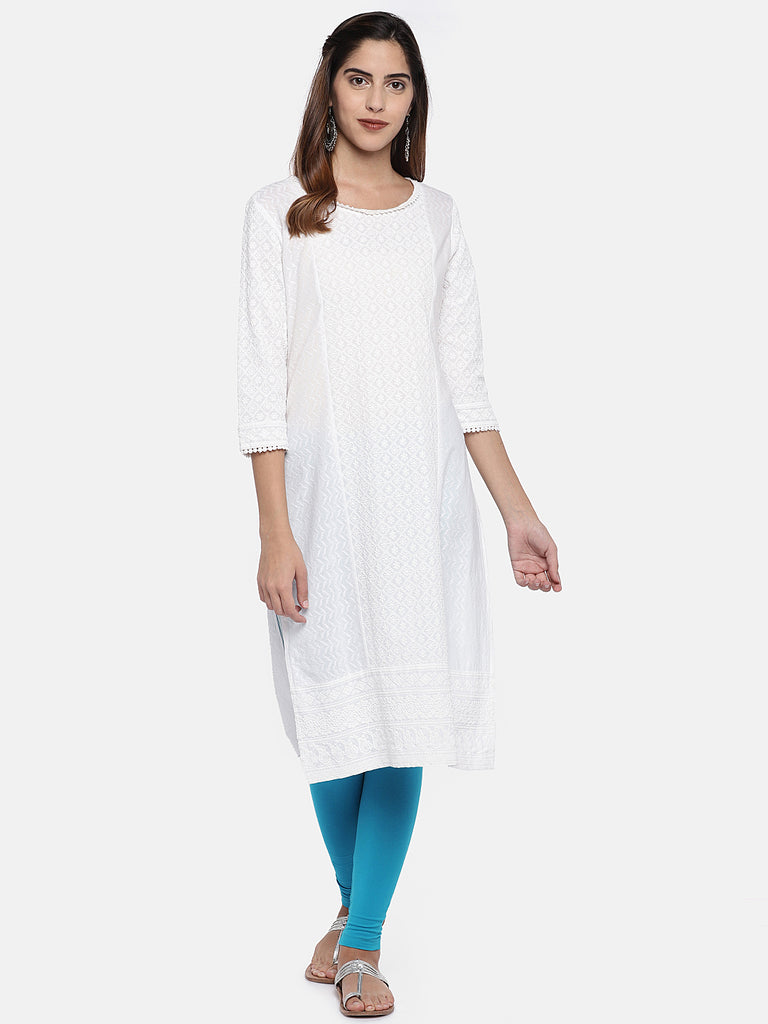 Women Straight Petrol Knit Legging