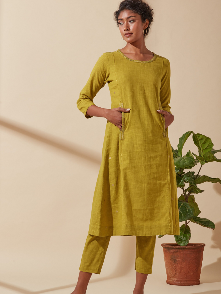 Mustard Straight Kurta