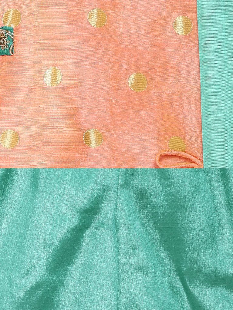 Kids Girls Flared Three-Fourth Peach Skd