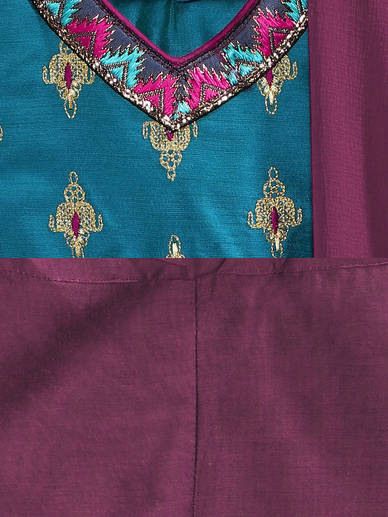 Kids Girls A Line Sleeveless Teal Skd