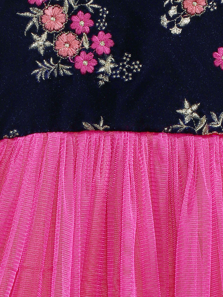 Kids Girls Flared Sleeveless Pink Dress