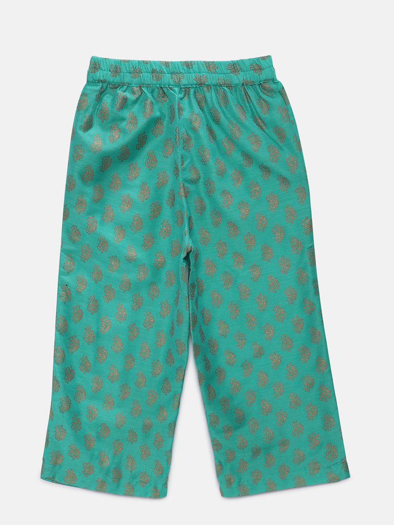 Kids Girls A Line Sleeveless Green Skd