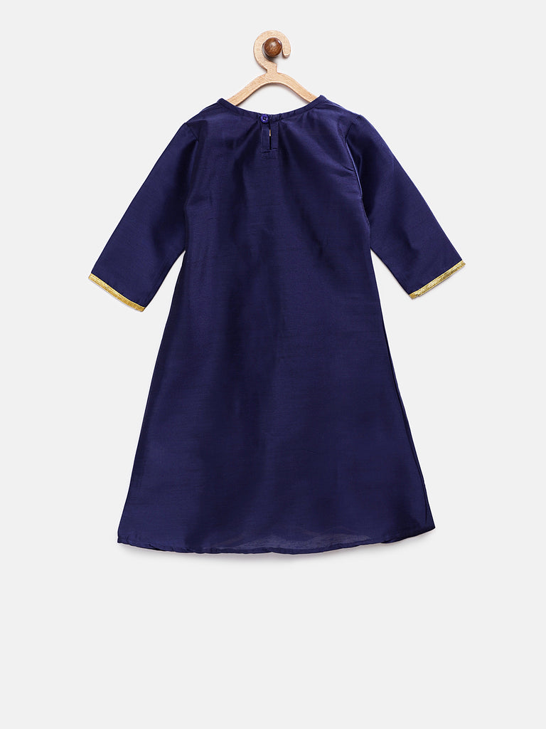 Kids Girls A Line Three-Fourth Royal Blue Skd