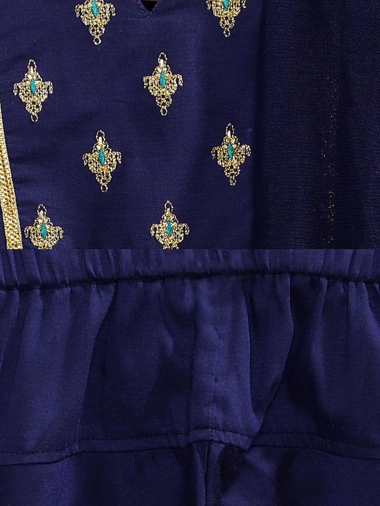 Kids Girls A Line Three-Fourth Royal Blue Skd