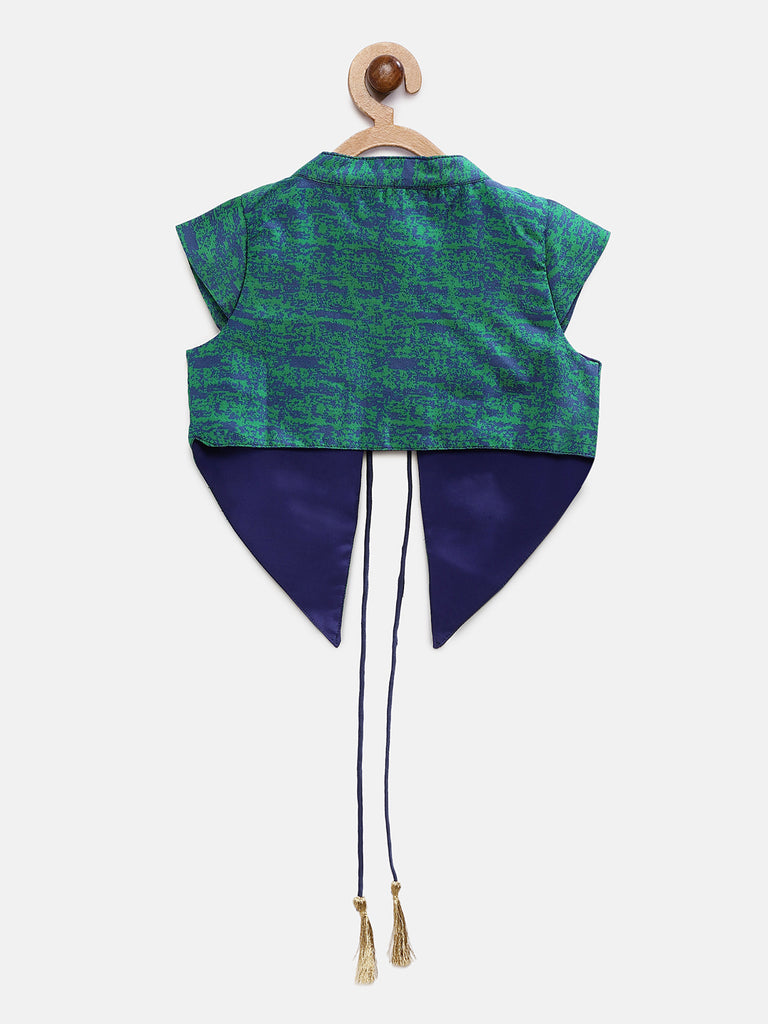 Kids Girls Flared Cap Sleeve Royal Blue Dress