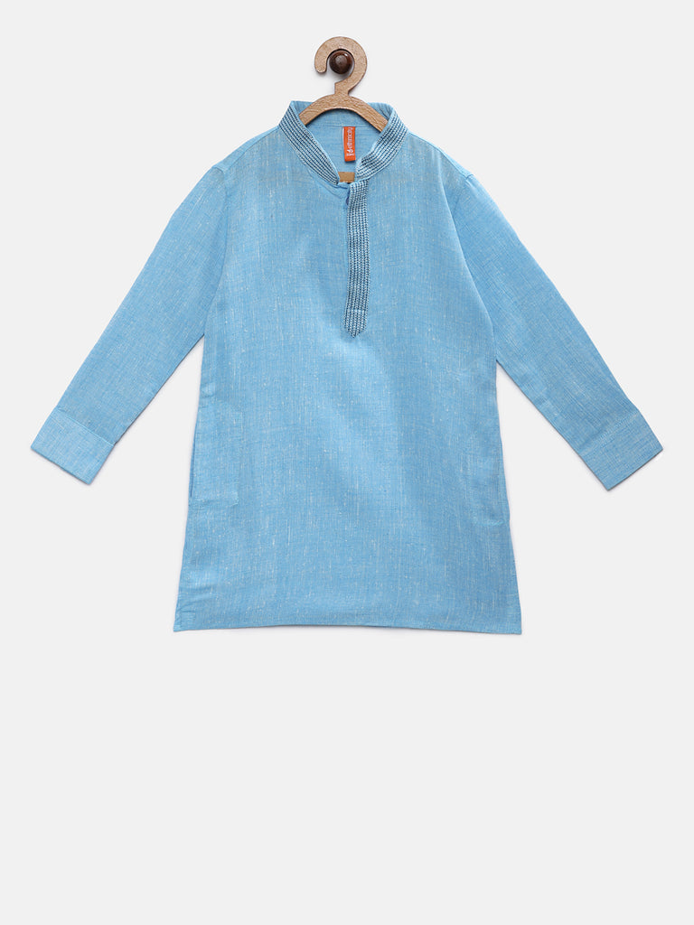 Kids Boys Straight Full Sleeve Sky Blue Kp Set