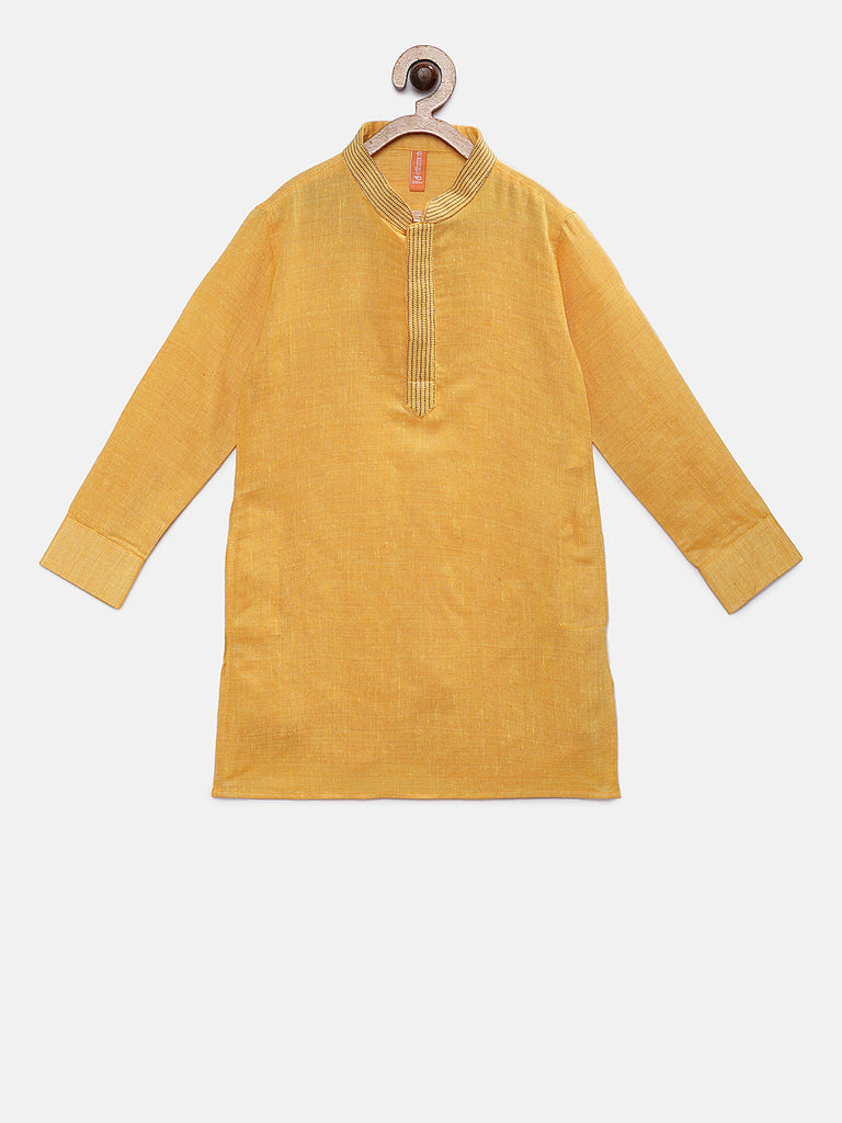 Kids Boys Straight Full Sleeve Yellow Kp Set