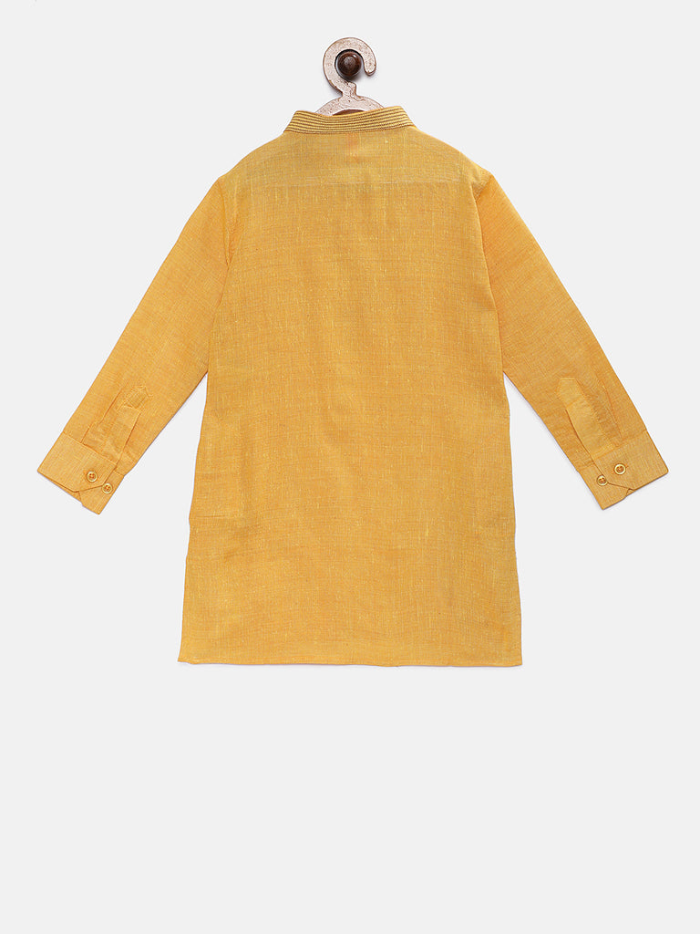 Kids Boys Straight Full Sleeve Yellow Kp Set