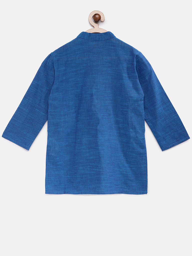 Kids Boys Straight Full Sleeve Blue Kurta