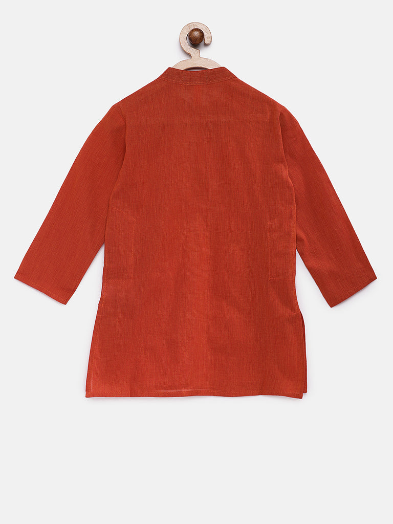 Kids Boys Straight Full Sleeve Red Kurta