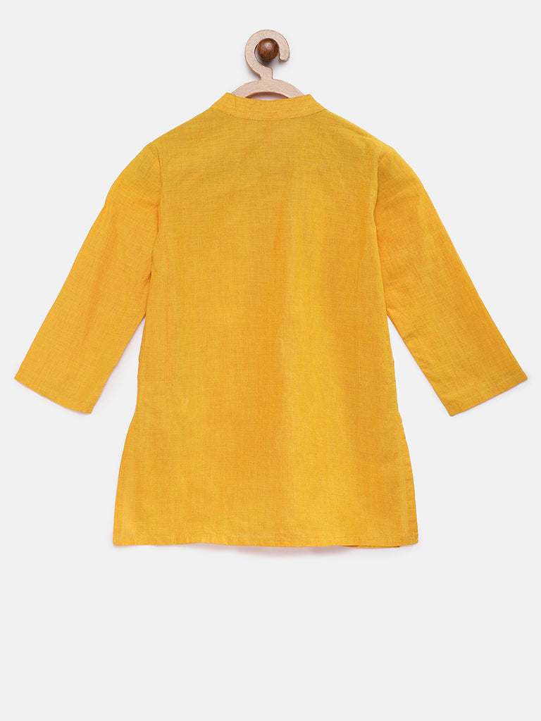 Kids Boys Straight Full Sleeve Yellow Kurta