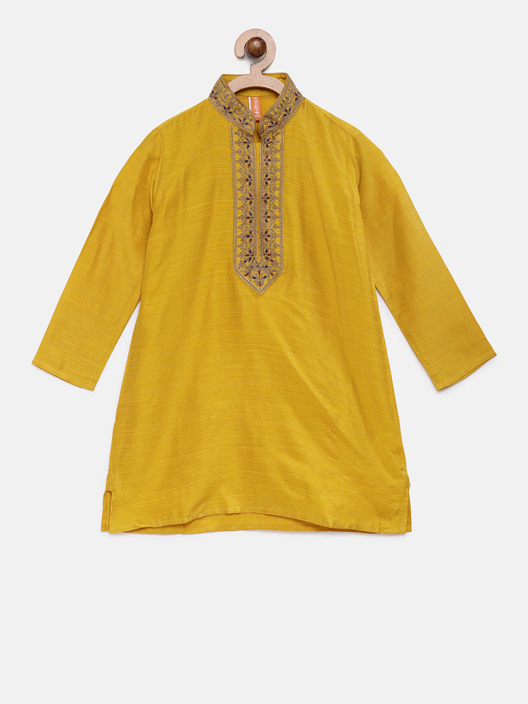 Kids Boys Straight Full Sleeve Yellow Kp Set