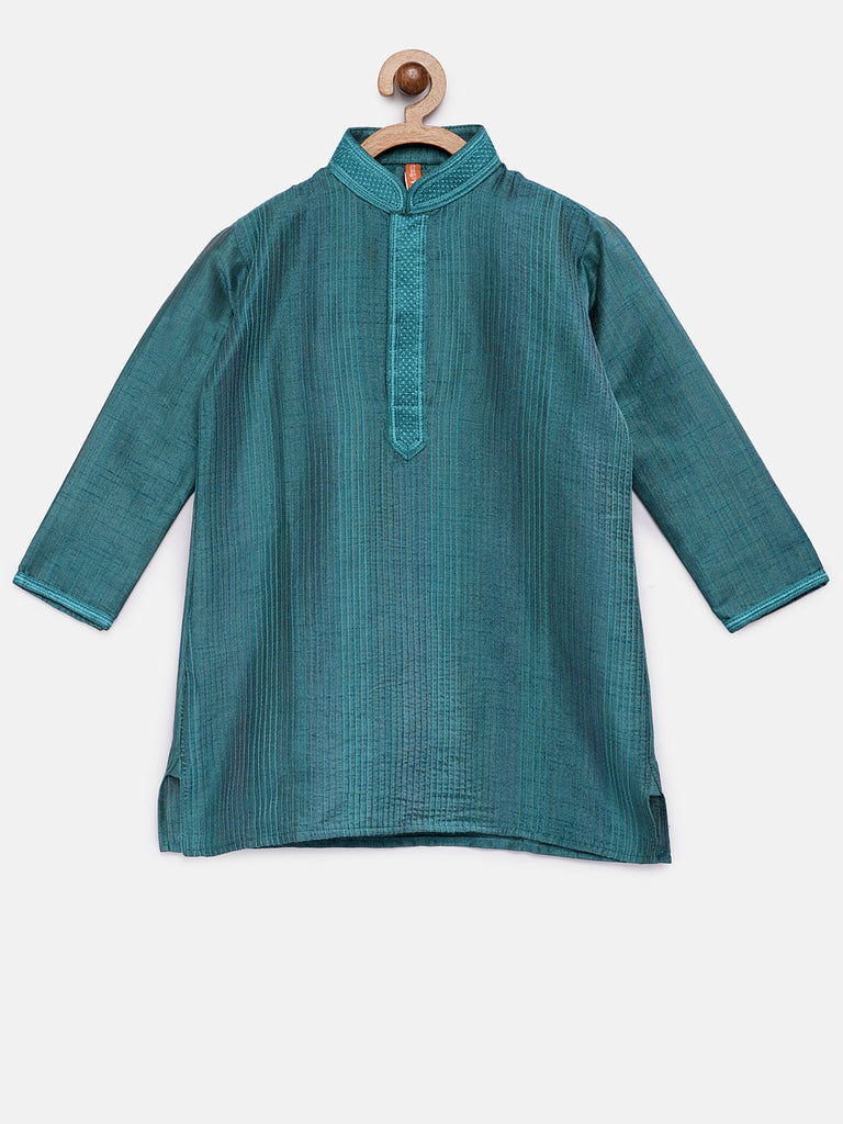 Kids Boys Straight Full Sleeve Teal Kp Set