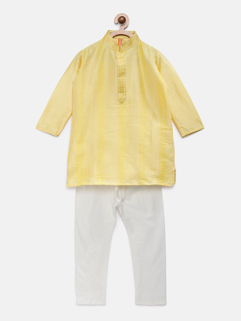 Kids Boys Straight Full Sleeve Yellow Kp Set