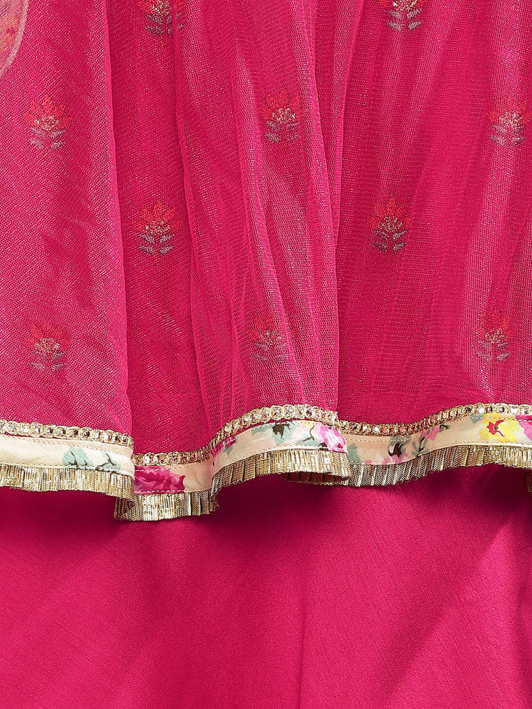 Kids Girls Flared Sleeveless Pink Skd