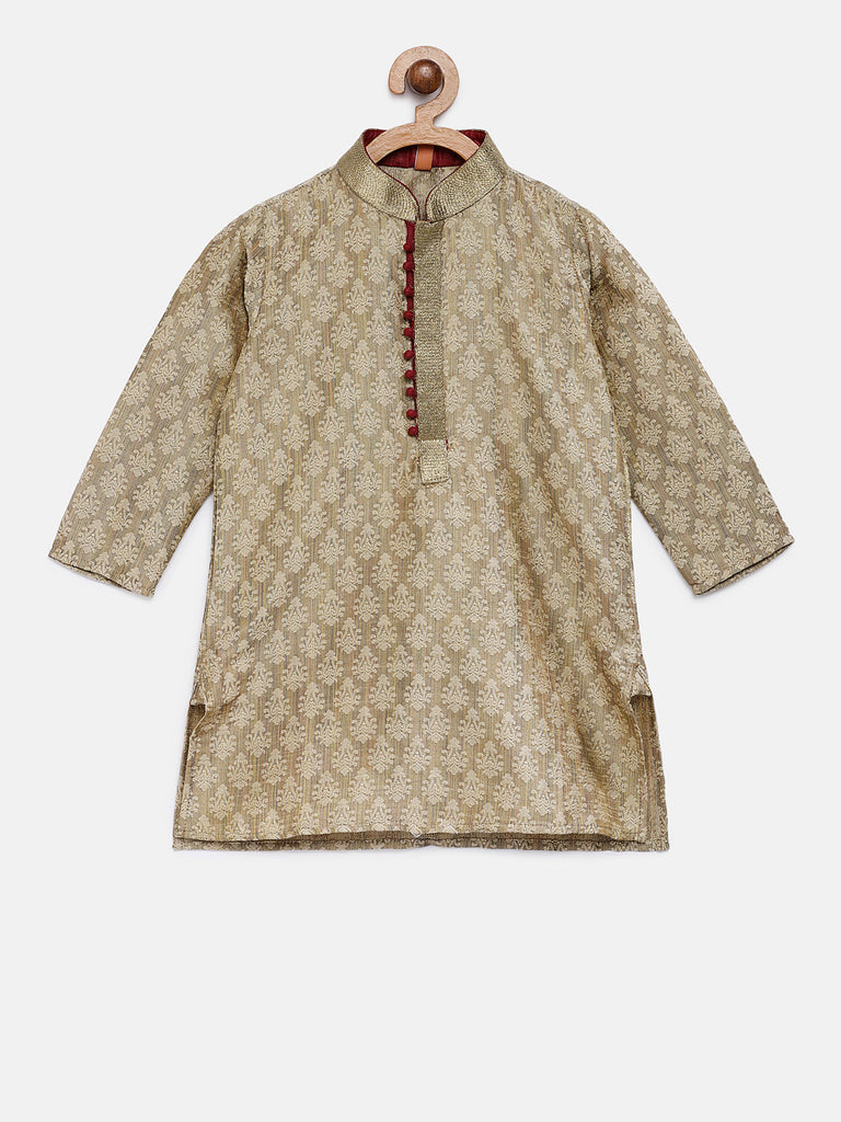 Kids Boys Straight Full Sleeve Beige Kp Set
