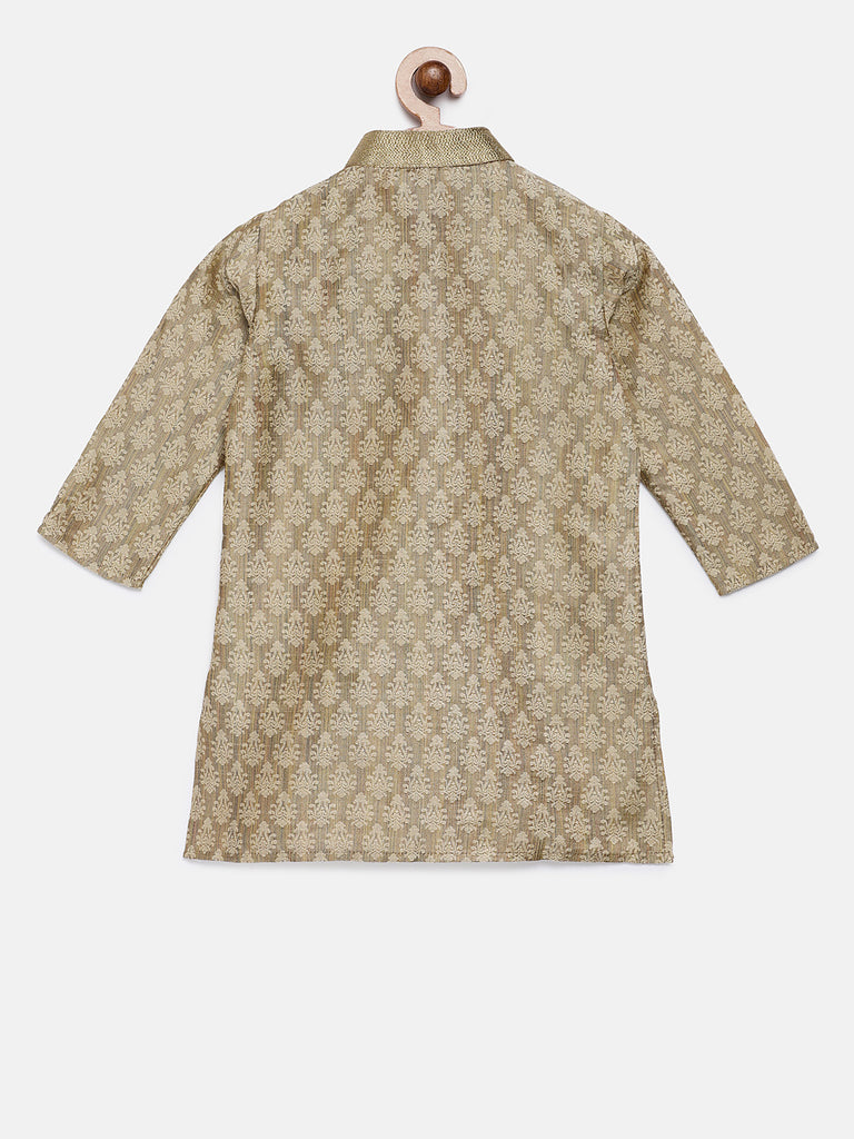 Kids Boys Straight Full Sleeve Beige Kp Set