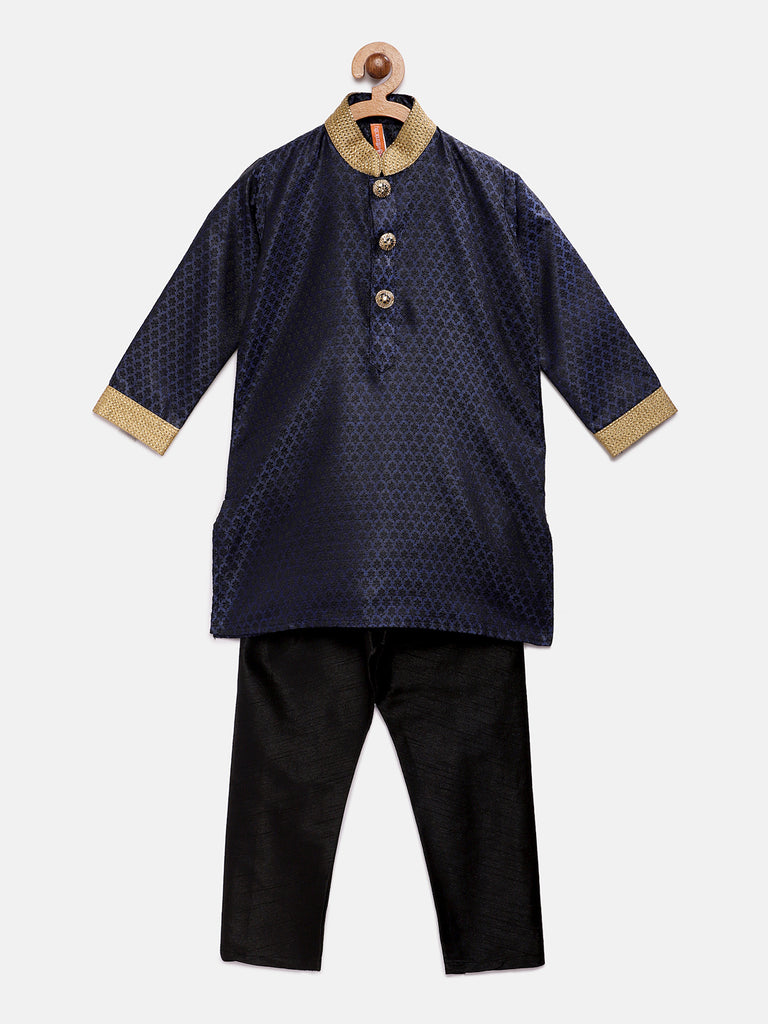 Kids Boys Straight Full Sleeve Navy Kp Set