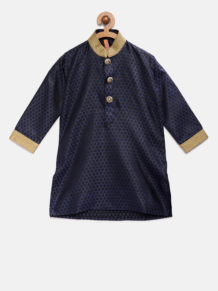Kids Boys Straight Full Sleeve Navy Kp Set