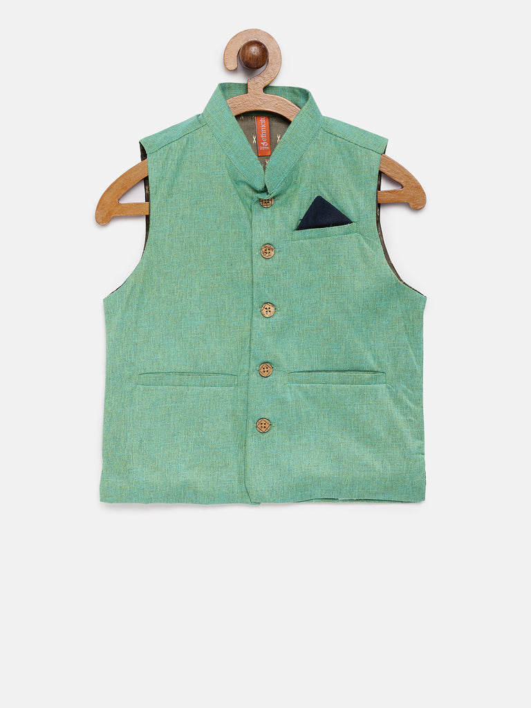 Kids Boys Straight Full Sleeve Green Kpj Set