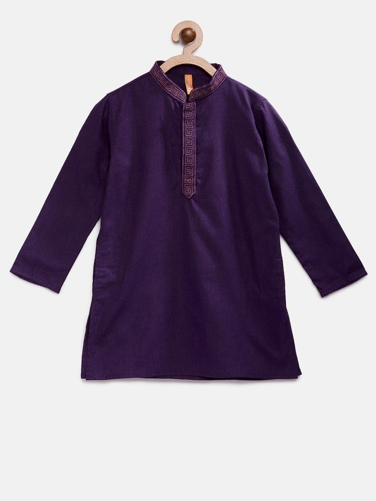Kids Boys Straight Full Sleeve Purple Kpj Set