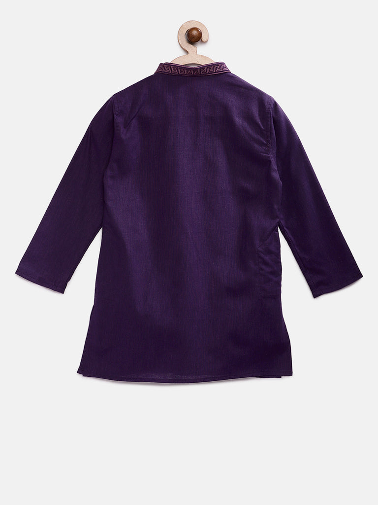 Kids Boys Straight Full Sleeve Purple Kpj Set