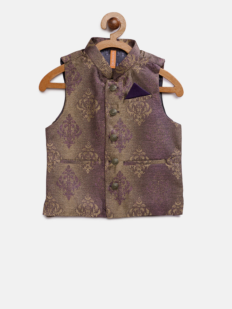 Kids Boys Straight Full Sleeve Purple Kpj Set