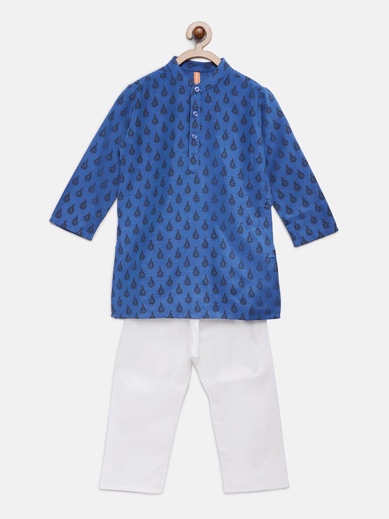 Kids Boys Straight Full Sleeve Indigo Kp Set