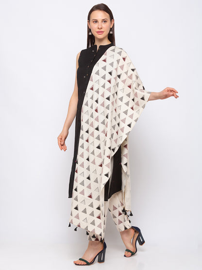Casual Cotton Women Beige Palazzo And Dupatta Set