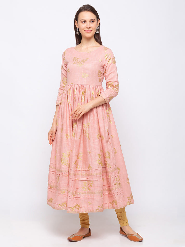 Women's Pink Cotton  Dress